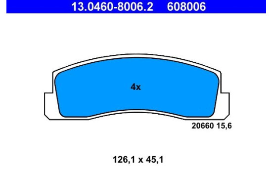 Brake Pad Set, disc brake 13.0460-8006.2 ATE, Image 2