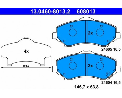 Brake Pad Set, disc brake 13.0460-8013.2 ATE, Image 2