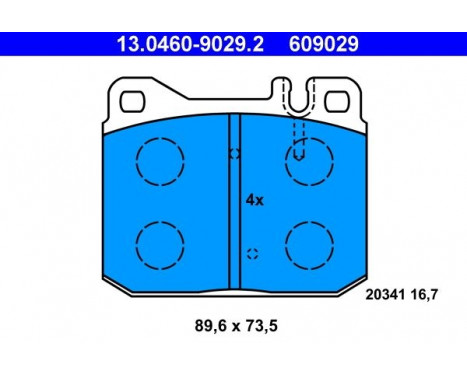 Brake Pad Set, disc brake 13.0460-9029.2 ATE, Image 2