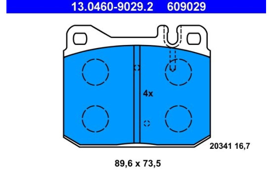 Brake Pad Set, disc brake 13.0460-9029.2 ATE, Image 2