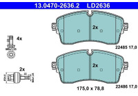Brake pad set, disc brake 13.0470-2636.2 ATE