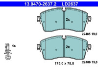 Brake pad set, disc brake 13.0470-2637.2 ATE