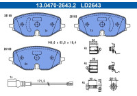 Brake pad set, disc brake 13.0470-2643.2 ATE