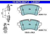 Brake pad set, disc brake 13.0470-2647.2 ATE