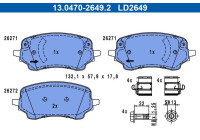 Brake pad set, disc brake 13.0470-2649.2 ATE