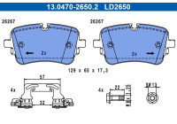 Brake pad set, disc brake 13.0470-2650.2 ATE