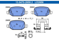 Brake pad set, disc brake 13.0470-2658.2 ATE