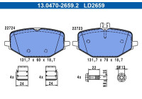 Brake pad set, disc brake 13.0470-2659.2 ATE