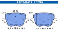 Brake pad set, disc brake 13.0470-2660.2 ATE