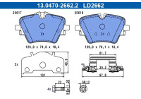 Brake pad set, disc brake 13.0470-2662.2 ATE