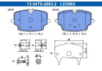 Brake pad set, disc brake 13.0470-2663.2 ATE