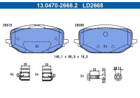 Brake pad set, disc brake 13.0470-2668.2 ATE