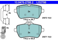 Brake pad set, disc brake 13.0470-2780.2 ATE