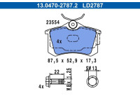 Brake pad set, disc brake 13.0470-2787.2 ATE