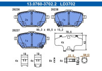 Brake pad set, disc brake 13.0470-3702.2 ATE