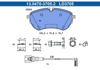 Brake pad set, disc brake 13.0470-3705.2 ATE
