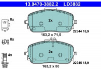 Brake pad set, disc brake 13.0470-3882.2 ATE