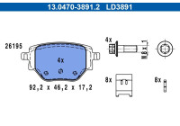 Brake pad set, disc brake 13.0470-3891.2 ATE
