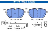 Brake pad set, disc brake 13.0470-3892.2 ATE