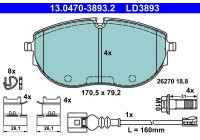 Brake pad set, disc brake 13.0470-3893.2 ATE