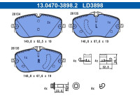 Brake pad set, disc brake 13.0470-3898.2 ATE