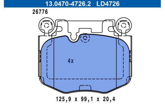 Brake pad set, disc brake 13.0470-4726.2 ATE