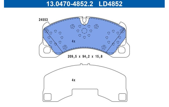Brake pad set, disc brake 13.0470-4852.2 ATE