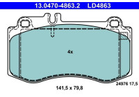 Brake pad set, disc brake 13.0470-4863.2 ATE