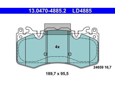 Brake pad set, disc brake 13.0470-4885.2 ATE