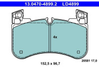 Brake pad set, disc brake 13.0470-4899.2 ATE