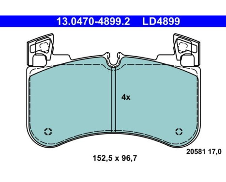 Brake pad set, disc brake 13.0470-4899.2 ATE