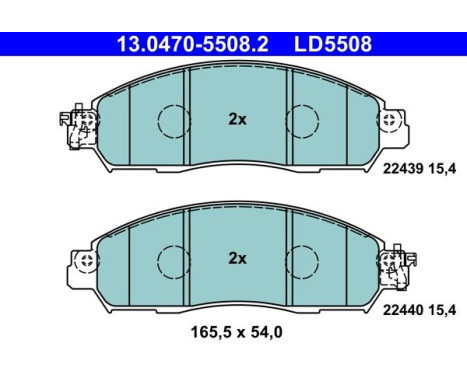 Brake pad set, disc brake 13.0470-5508.2 ATE