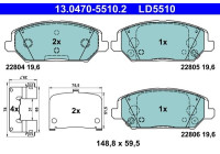 Brake pad set, disc brake 13.0470-5510.2 ATE