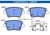 Brake pad set, disc brake 13.0470-5516.2 ATE