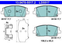 Brake pad set, disc brake 13.0470-5517.2 ATE