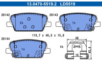 Brake pad set, disc brake 13.0470-5519.2 ATE