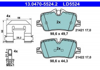 Brake pad set, disc brake 13.0470-5524.2 ATE