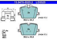 Brake pad set, disc brake 13.0470-5525.2 ATE