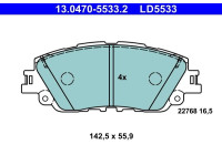 Brake pad set, disc brake 13.0470-5533.2 ATE