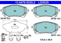 Brake pad set, disc brake 13.0470-5535.2 ATE