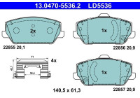 Brake pad set, disc brake 13.0470-5536.2 ATE