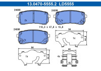 Brake pad set, disc brake 13.0470-5555.2 ATE