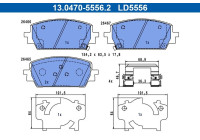 Brake pad set, disc brake 13.0470-5556.2 ATE