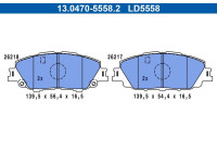 Brake pad set, disc brake 13.0470-5558.2 ATE