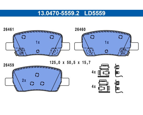 Brake pad set, disc brake 13.0470-5559.2 ATE