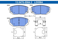 Brake pad set, disc brake 13.0470-5564.2 ATE