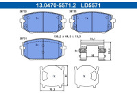 Brake pad set, disc brake 13.0470-5571.2 ATE