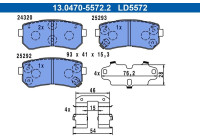 Brake pad set, disc brake 13.0470-5572.2 ATE