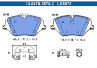 Brake pad set, disc brake 13.0470-5575.2 ATE