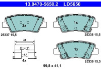 Brake pad set, disc brake 13.0470-5650.2 ATE